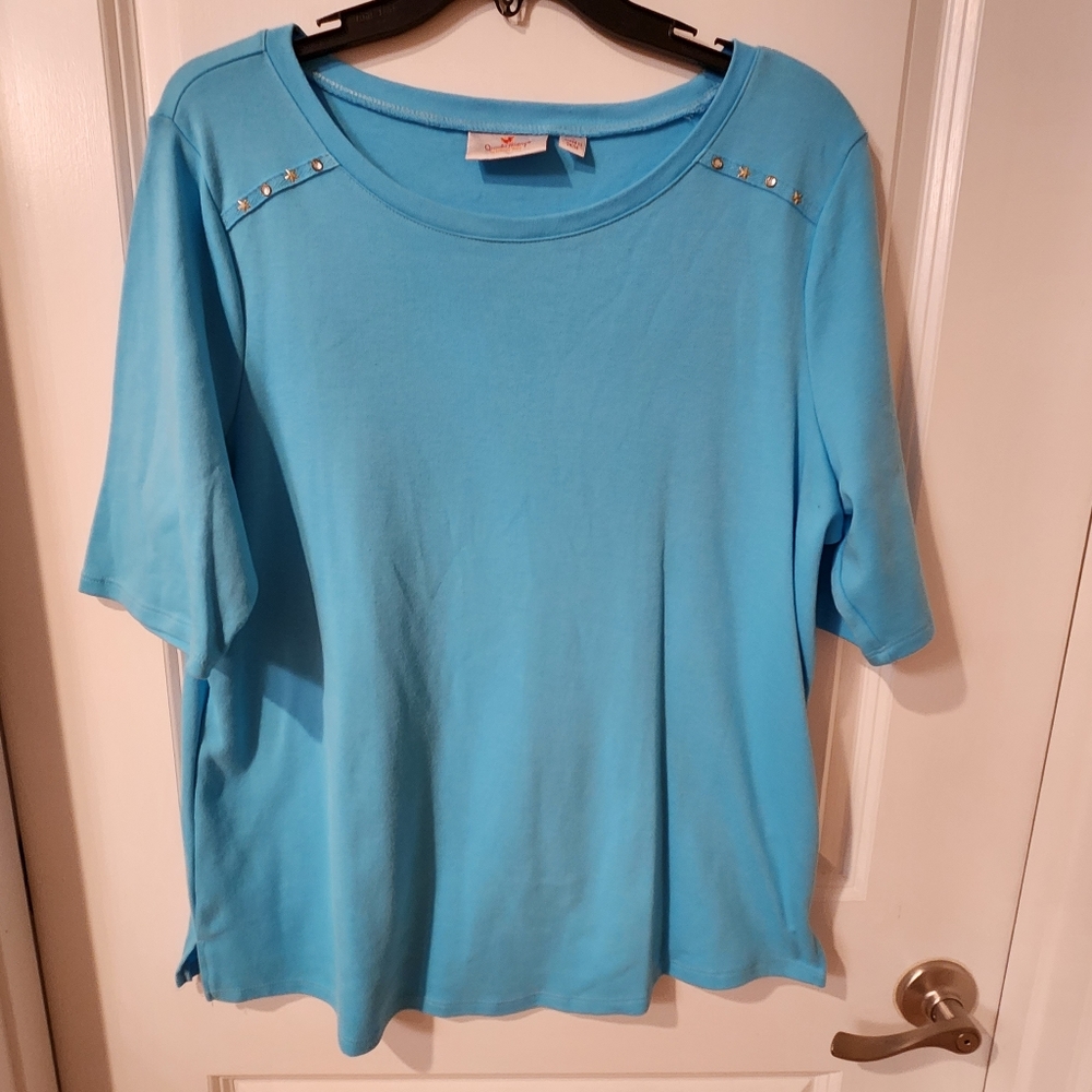 Quacker Factory blue top large